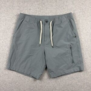 Vuori Shorts Mens Large Blue Barren Explorer Elastic Drawstring Zip Pocket Chino